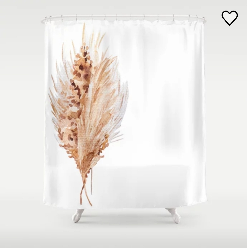 Pampas grass shower curtain 100% POLYESTER